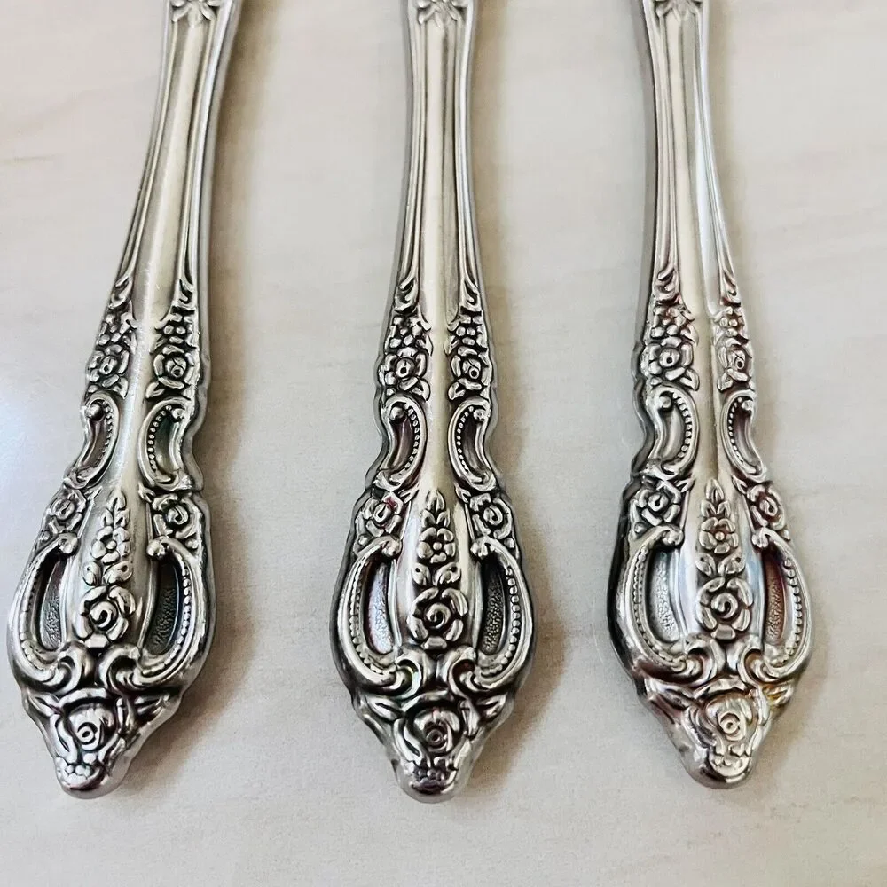 ONEIDA Renoir-Pembrooke Stainless Sss 1991 Floral Pierced Dinner Knife 3pc USA